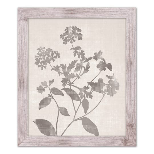 Neutral Distressed Florals Framed Print Wall Hanging